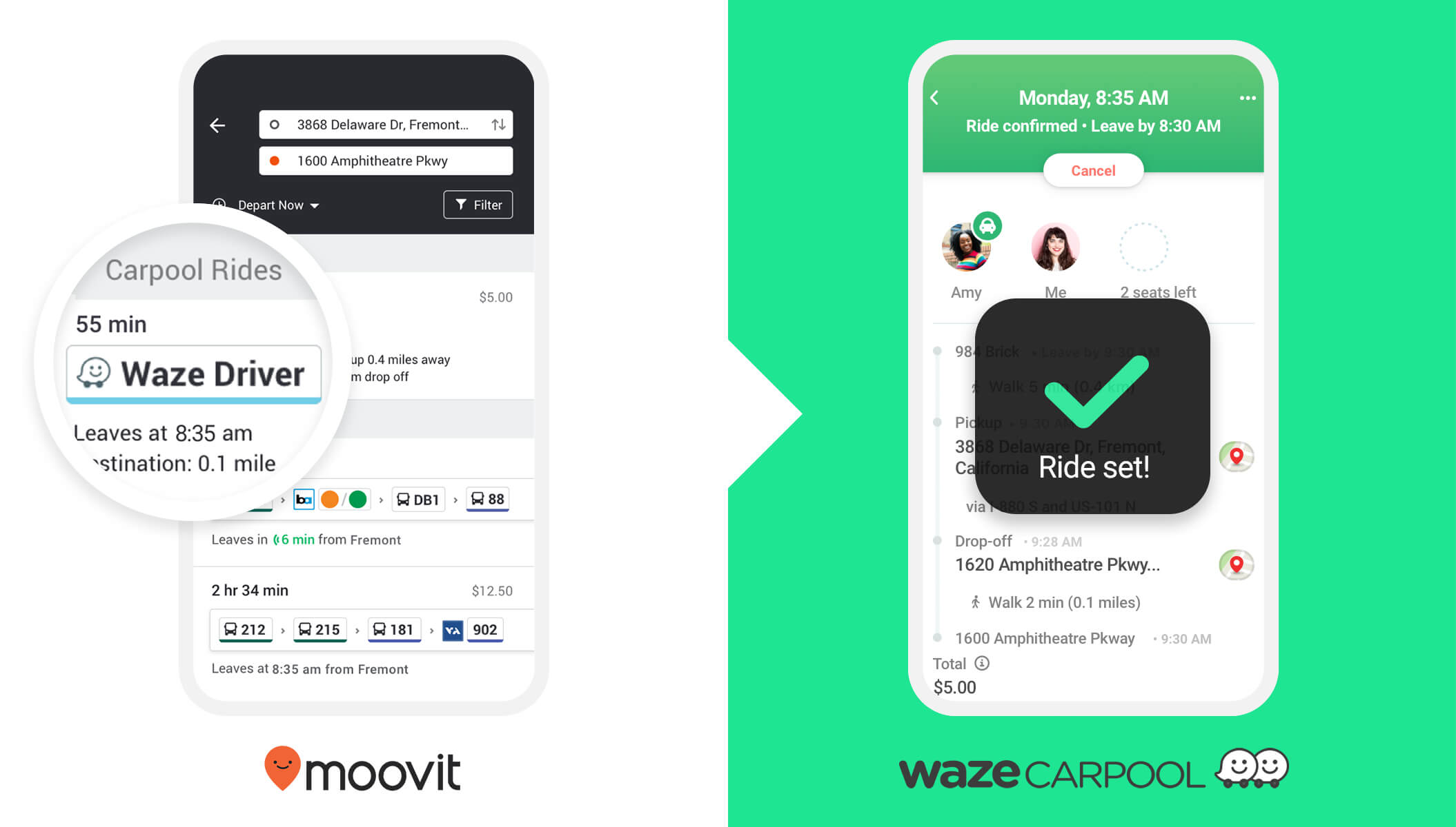 Moovit and Waze Carpool join forces to upgrade everyday carpooling for