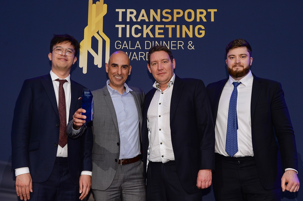 alon and brad receiving the transport ticketing award