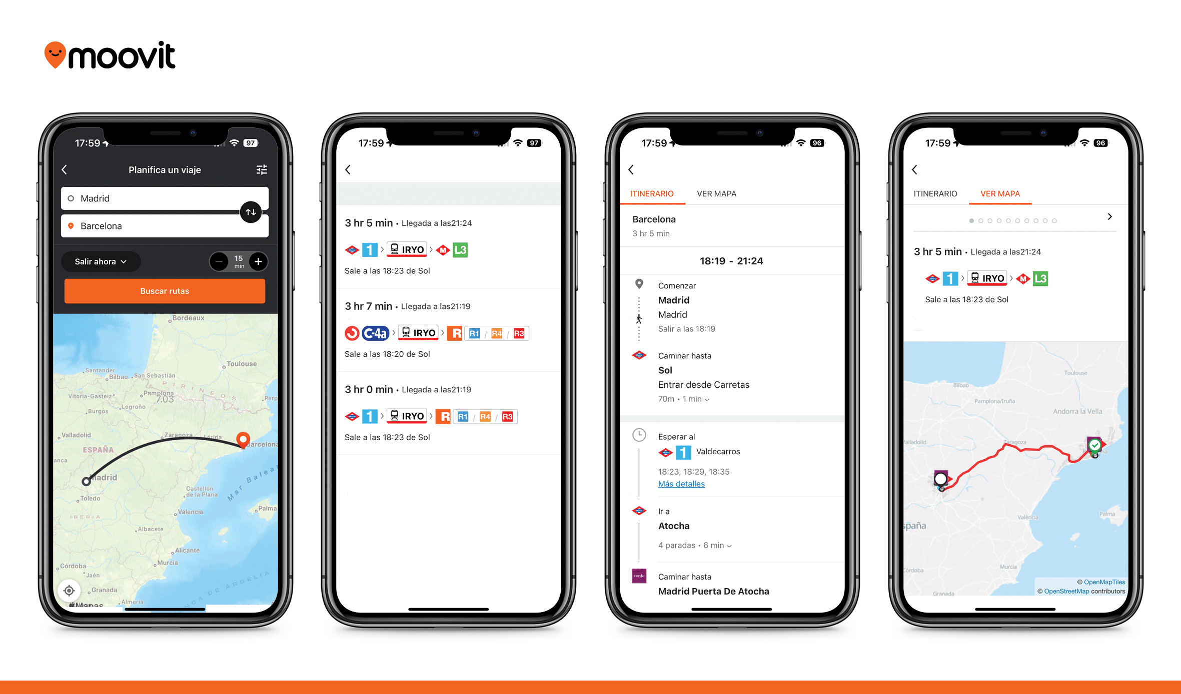 Moovit presenta una nueva función para la Planificación de Viajes entre diferentes regiones por toda España - Moovit